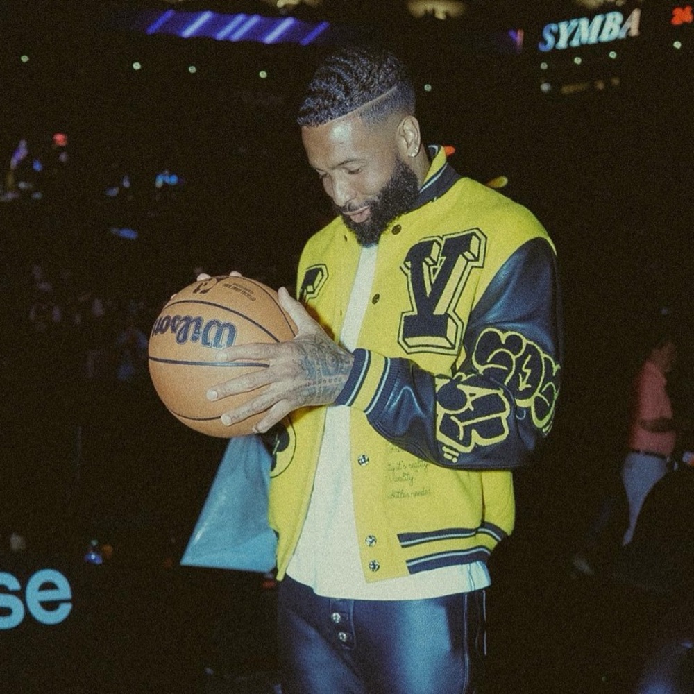 Louis Vuitton Yellow Leather Embroidered Varsity Jacket Size 54 (rare)